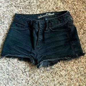 Womens black denim shorts sz 0/25